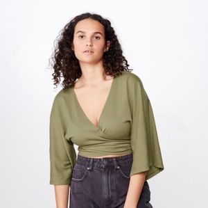 Iso cotton on jude kimono top in dried herb xs sm